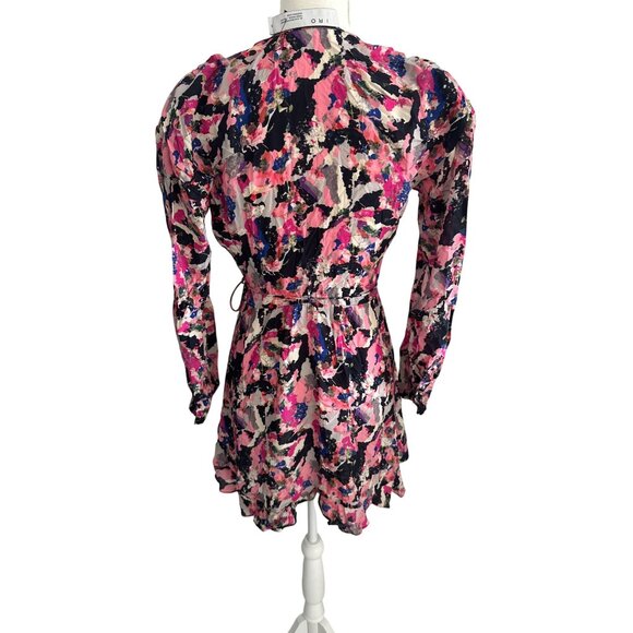 IRO Women's Pink Floral Wrap Dress Size 34 US XS - Picture 7 of 11
